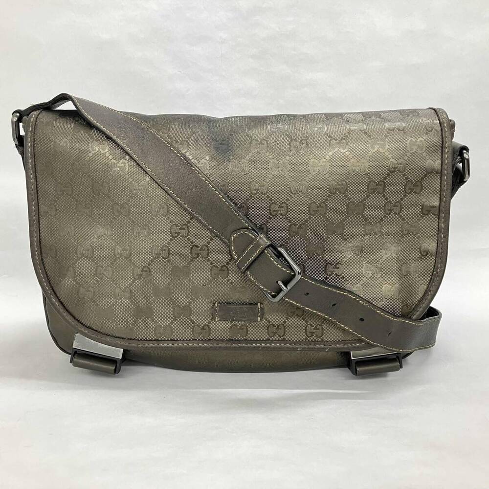GUCCI GG Imprime Shoulder Bag Messenger Crossbody Bronze